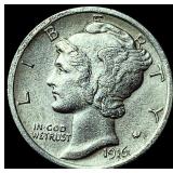 1916 Silver Mercury Dime NEARLY UNCIRCULATED