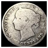 1876 Newfoundland Silver 10 Cents LIGHTLY  CIRCUL