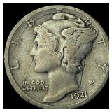 1921-D Silver Mercury Dime NEARLY UNCIRCULATED