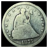 1875-S Seated Liberty Half Dollar LIGHTLY  CIRCUL