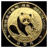 1988 Gold 1/4 oz Chinese Panda 25 Yuan GEM PROOF