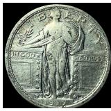 1917-D Type 1 Standing Liberty Quarter NEARLY  UN