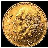 1945 Mexico Gold 2 1/2 Pesos GEM BU