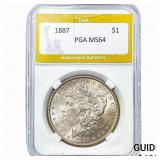 1887 Morgan Silver Dollar PGA MS64