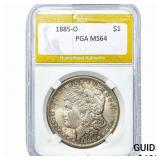 1885-O Morgan Silver Dollar PGA MS64