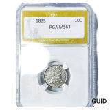 1835 Capped Bust Dime PGA MS63
