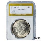 1881-O Morgan Silver Dollar PGA MS64