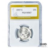 1947-S Washington Silver Quarter PGA MS67