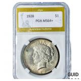 1928 Silver Peace Dollar PGA MS64+