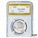 1936 Robinson Half Dollar PGA MS66