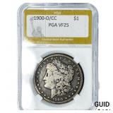 1900-O/CC Morgan Silver Dollar PGA VF25