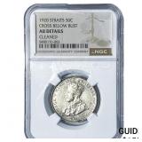 1920 Straits Settlements Silver 50 Cents NGC AU De