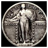 1921 Silver Standing Liberty Quarter CLOSELY UNCIR