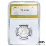 1902-O Barber Quarter PGA MS64