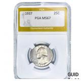1937 Washington Silver Quarter PGA MS67