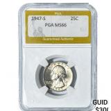1947-S Washington Silver Quarter PGA MS66