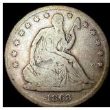 1863-S Silver Half Dollar LIGHTLY CIRCULATED