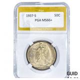 1937-S Walking Liberty Half Dollar PGA MS66+