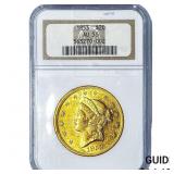 1853 $20 Gold Double Eagle NGC AU55