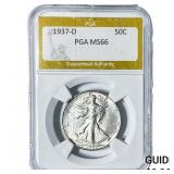 1937-D Walking Liberty Half Dollar PGA MS66