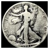 1921-S Silver Walking Liberty Half Dollar NICELY C
