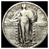 1927-S Silver Standing Liberty Quarter NEARLY UNCI