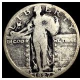 1927-S Silver Standing Liberty Quarter LIGHTLY CIR