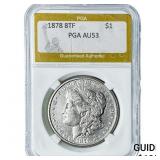 1878 8TF Morgan Silver Dollar PGA AU53