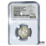 1863 Bolivia Silver Jose Maria De Acha Medal NGC A
