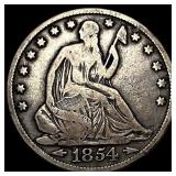 1854-O Silver Seated Liberty Half Dollar NEARLY UN