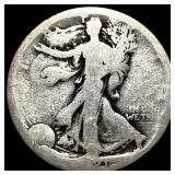1917-S Silver Walking Liberty Half Dollar NICELY C