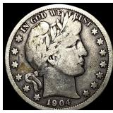 1904-S Silver Barber Half Dollar LIGHTLY CIRCULATE