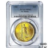1908 $20 Gold Double Eagle PCGS MS63 No Motto