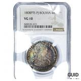 1808-PTS Colonial Spain Silver 4 Reales Toned! NGC