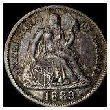 1889 Seated Liberty Dime NEARLY UNCIRCULATED