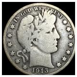 1913 Barber Half Dollar LIGHTLY CIRCULATED