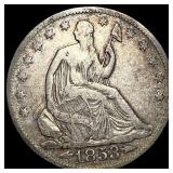 1853-O Silver Seated Liberty Half Dollar CLOSELY U