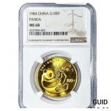 1984 Gold 100Y China Panda 1oz NGC MS68