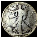 1921-D Silver Walking Liberty Half Dollar LIGHTLY