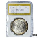 1887 Morgan Silver Dollar PGA MS65
