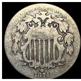 1874 Shield Nickel LIGHTLY CIRCULATED