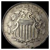 1867 Shield Nickel CLOSELY UNCIRCULATED