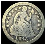 1845-O Silver Seated Liberty Dime LIGHTLY CIRCULAT