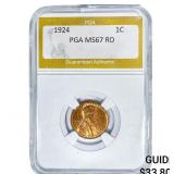 1924 Wheat Cent PGA MS67 RD