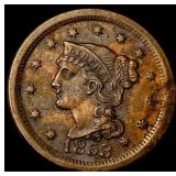 1853 Braided Hair Large Cent CHOICE AU