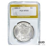 1884-O Morgan Silver Dollar PGA MS66