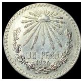 1926 Silver 0.720 Peso Mexico UNCIRCULATED