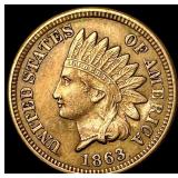 1863 Copper-Nickel Indian Head Cent CHOICE AU