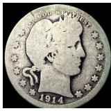 1914 Barber Silver Quarter NICELY CIRCULATED