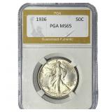 1936 Walking Liberty Half Dollar PGA MS65